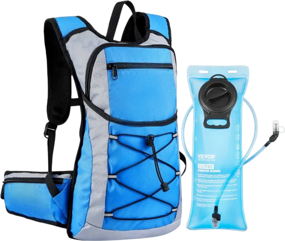 VEVOR Hydration Backpack, 15L Insulated Hydration Pack Backpack with 3L TPU Water Bladder, Hiking Water Backpack with Storage for Men Women, Hydro Water Daypack for Hiking Running Cycling Camping