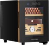VEVOR Electric Humidor, 16L, 100 Counts Electric Cigar Humidor Cabinet with Cooling Temperature Control, Spanish Cedar Wood Shelves & Drawers, Mechanical Hygrometer, 2 Layers, Cooler for Household