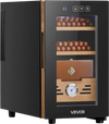VEVOR Electric Humidor, 23L, 150 Counts Electric Cigar Humidor Cabinet with Cooling Temperature Control, Spanish Cedar Wood Shelves & Drawers, Mechanical Hygrometer, 3 Layers, Cooler for Household