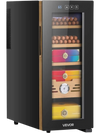 VEVOR Electric Humidor, 33L, 250 Counts Electric Cigar Humidor Cabinet with Cooling Temperature Control, Spanish Cedar Wood Shelves & Drawers, Mechanical Hygrometer, 4 Layers, Cooler for Household