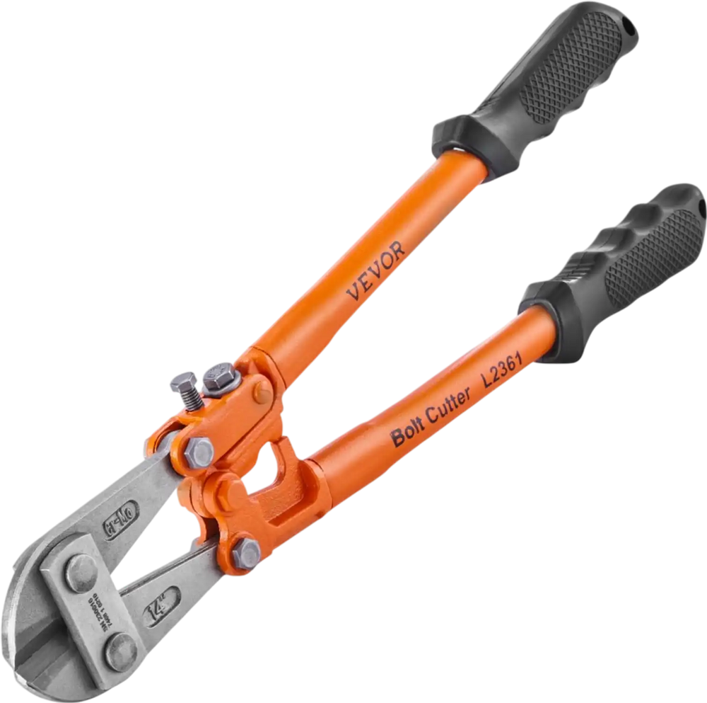 VEVOR Bolt Cutter, 14" Lock Cutter, Bi-Material Handle with Soft Rubber Grip, Chrome Molybdenum Alloy Steel Blade, Heavy Duty Bolt Cutter for Rods, Wires, Bolts, Cables, Rivets, and Chains