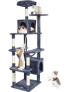 VEVOR Cat Tree for Indoor Cats, 72" Cat Tower with 2 Cat Condos, Sisal Scratching Post, Hammock, Top Perch, Jumping Platforms, Large Cat Furniture Activity Center with Hang Ball, Dark Grey