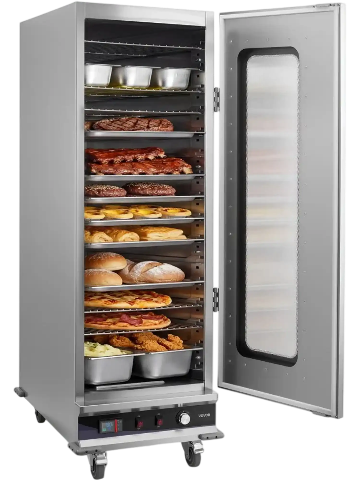 Vevor Food Warmer 16-Tier Commercial Warming Cabinet with Glass Door New