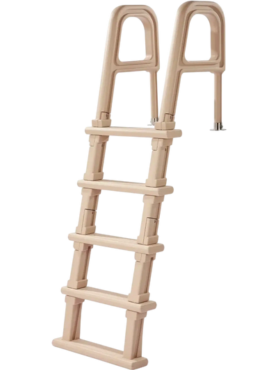 Vevor Pool Ladder Inclined 5-Step Double Handrails Non-Slip Wide Step Taupe New