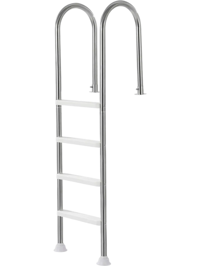VEVOR Swimming Pool Ladder, 4-Step Double Handrails Stairs with Non-slip Heavy Duty Steps, Stainless Steel Load Capacity 265 lbs, for 54 In Inground Pools with Mounted Deck Board Indoor & Outdoor