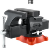 VEVOR Bench Vise, 5.5" Jaw Width, 5.5" Max Jaw Opening Multipurpose Vise with 360° Swivel Locking Base, 2.8" Throat Depth, Heavy Duty Ductile Iron Workbench Vise, Two-Way Jaws for Clamping Round Pipes