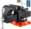 VEVOR Bench Vise, 5" Jaw Width, 5" Max Jaw Opening Multipurpose Vise with 360° Swivel Locking Base, 2.8" Throat Depth, Heavy Duty Ductile Iron Workbench Vise with Anvil, for Clamping Round Pipes