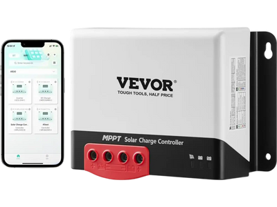 VEVOR 50A MPPT Solar Charge Controller, 12V / 24V Auto DC Input, Solar Panel Regulator Charger with Bluetooth Module, 98% Charging Efficiency for Sealed(AGM), Gel, Flooded and Lithium Battery Charging