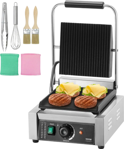 Vevor Panini Grill Commercial Electric Sandwich Maker with 9