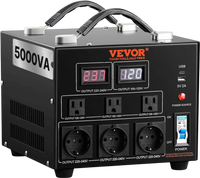 VEVOR Voltage Converter Transformer, 5000W, Heavy Duty Step Up/Down Transformer, Convert from 110 Volt to 220 Volt and  from 220 Volt to 110 Volt, with US Outlet EU Outlet 5V USB Port, CE Certified