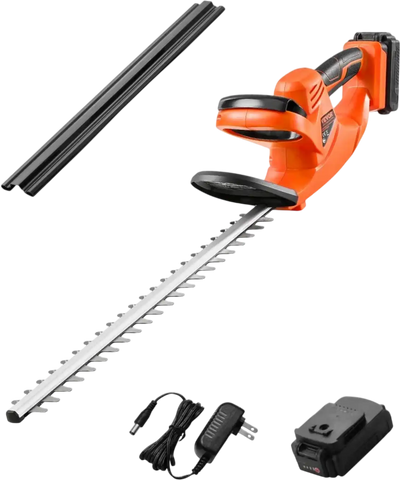 VEVOR Electric Hedge Trimmer, 1200 RPM, Cordless  Hedge Trimmer for Low Branch, 20V 2A Battery, Bush Trimmer with 20 in Dual Action Blade & Secure Design, Gardening Trimmer for Yard Lawn Care