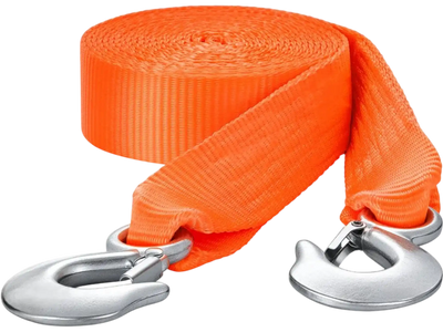 VEVOR ATV Tow Strap with Hooks, 2-inch x 20-foot, 17000 lbs Capacity, Durable Recovery Rope with Security Hooks for Trucks and Vehicles, Essential Towing Accessory for Roadside Assistance