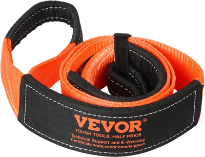 VEVOR Recovery Tow Strap 3 inches, 8 feet 36,000 lbs Break Strength, Triple Reinforced Loop Straps, Tree Saver, Winch Line Extension Strap, Off Road Towing and Recovery, Extreme Weather Resistance