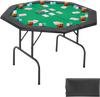 VEVOR Foldable Poker Table, 8 Player 48 in Folding Casino Leisure Table with Padded Rails & Cup Holders, Octagonal Portable Game Tables with Felt & Metal Legs, for Texas Hold'em Game and Blackjack