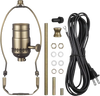 VEVOR Lamp Rewire Kit, E26 Lamp Socket with 12 ft Matching Cord, Antique Bronze Finish, Lamps Making Kit with All Essential Hardware, Light Wiring Kits for Table & Floor Lamps, DIY Rewire or Repair