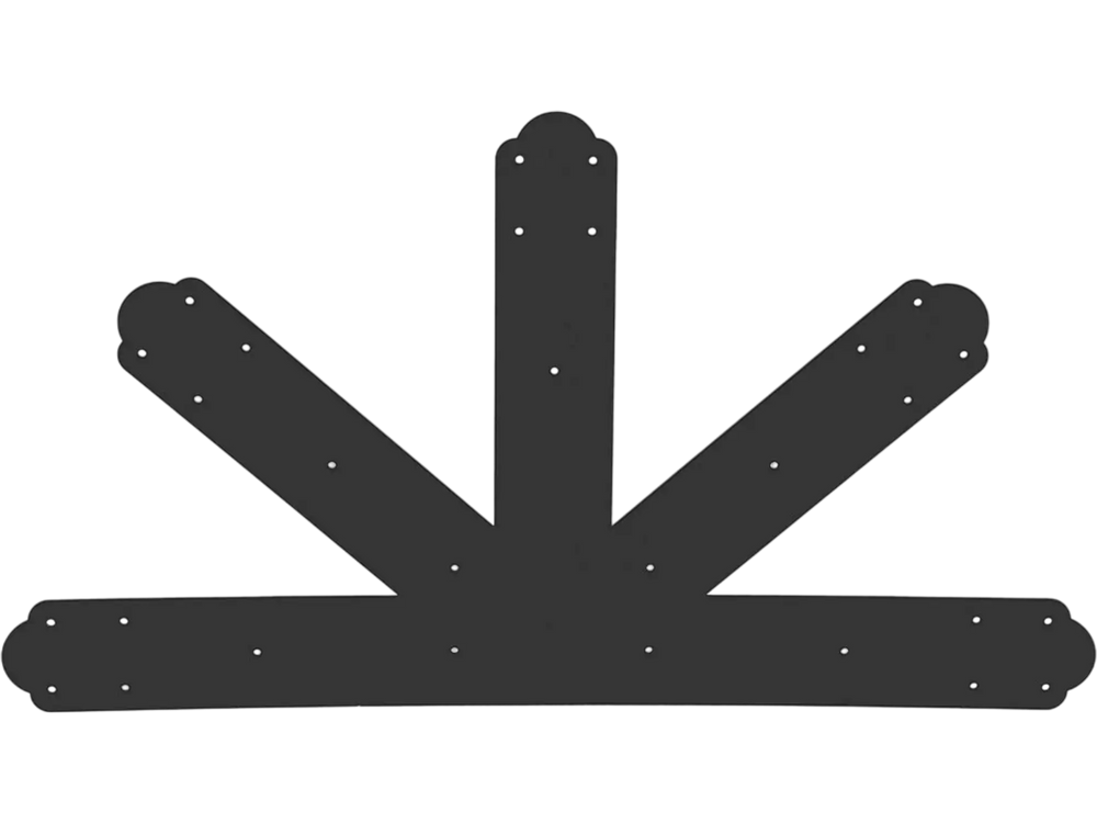 VEVOR Gable Plate, Black Powder-Coated Truss Connector Plates, 12:12 Pitch Gable Bracket, 4 mm / 0.16\" Steel Truss Nail Plates, Decorative Gable Plate with Bolts for Wooden Beam Use
