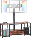 VEVOR TV Stand with Mount, 47.2 Inch, TV Stand Console with Power Outlet & Storage Drawers, for 32-75 Inch TVs, Height Adjustable Entertainment Center with LED Lights, for Living Room, Rustic Brown