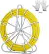 VEVOR Fish Tape Fiberglass, 492 ft, 5/16 in, Duct Rodder Fishtape Wire Puller, Cable Running Rod with Steel Reel Stand, 3 Pulling Heads, Fishing Tools for Walls and Electrical Conduit, Non-Conductive