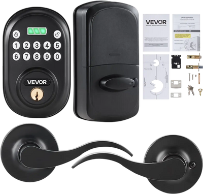 Vevor Door Lock Keyless Entry with Handle Matte Black New