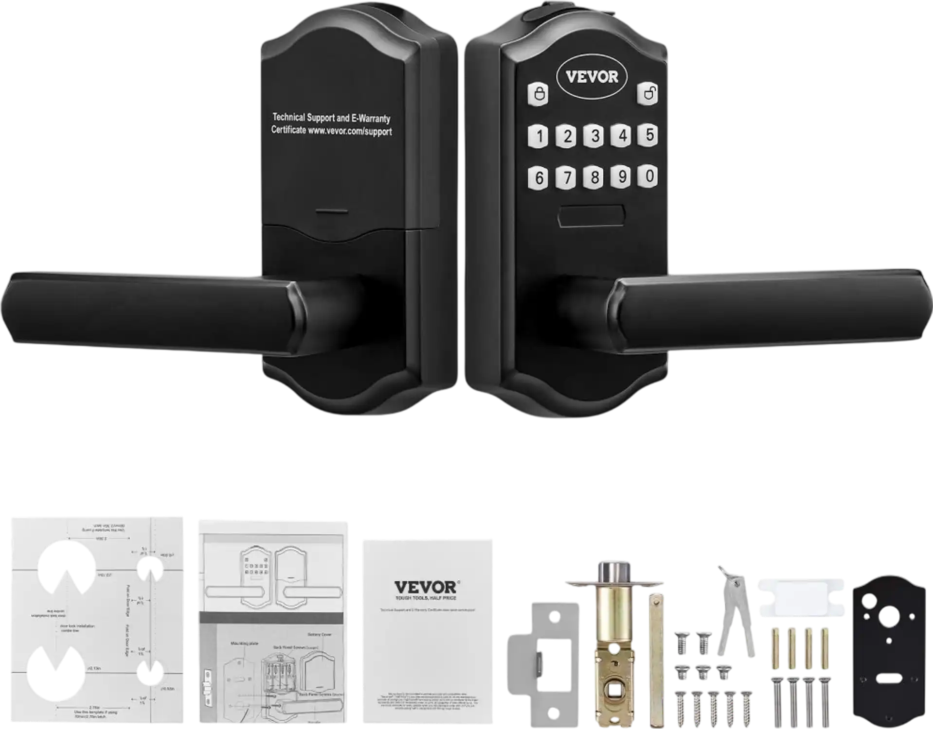 Vevor Door Lock Keyless Entry Electronic Keypad Lever Deadbolt Matte Black New