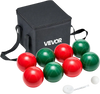 VEVOR Bocce Ball Set, 107 mm, with 8 Resin Balls, Pallino, Carrying Bag and Measuring Rope, Red and Green 2 Colors, for 2 to 8 Players, Bocce Ball Game Set for Beach, Lawn, Family Backyard, Outdoor