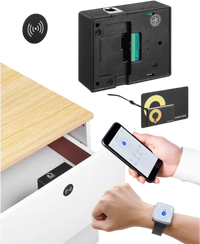 VEVOR Electronic Cabinet Lock, 4-in-1, Smart Cabinet Lock with 3*AAA Accumulator, Easy-to-install Hidden Cabinet Lock with APP Smart Management, Fits for Various Wooden Cabinets