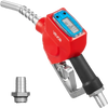 VEVOR 1 Inch Barb Digital Fuel Nozzle with Swivel, Max Flow Rate 12.6 GPM, Auto Shut Off Diesel Gas Pump Nozzle with 3/16 in (OD=20 mm) Spout & Digital Display, Used for Gasoline, Diesel, Kerosene Red
