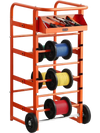 VEVOR Wire Spool Rack, 11 Rods, Multi-Spool Wire Rack Dispenser, Cable Caddy with Wheels, Cable Holder with Storage Tray for Wiring Storage, for Electrical, Industrial & Retail Use, Working Efficiency
