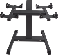 VEVOR Adjustable Dumbbell Stand, Home Fitness Rack and Stand with Media Rack, Safe and Convenient Dumbbell Weight Holder, Compact Dumbbell Storage Rack Perfect for Home Gym Strength Training