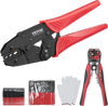 VEVOR Ratcheting Crimping Tool Set For Insulated Electrical Connectors AWG22-10 with Wire Stripper and 210pcs Heat Shrink Tubes Labor-Saving Ratcheting Wire Crimp Pliers