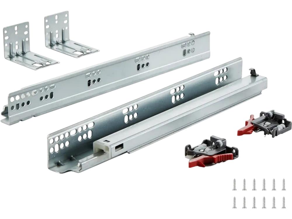 VEVOR 6 Pairs of 15 Inch Drawer Bottom Side Mount Rails, Heavy Duty Full Ball Bearing Extension Steel Track, Soft-Close Noiseless Guide Glides Cabinet Kitchen Runners with Locking Mechanism, 100 Lbs