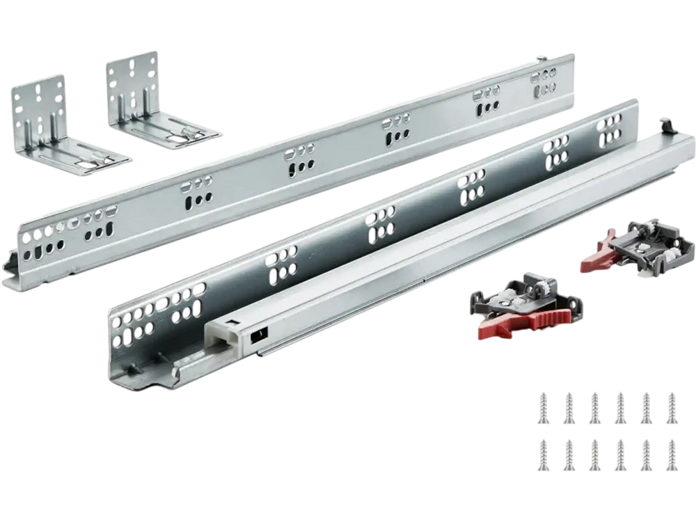 VEVOR 6 Pairs of 21 Inch Drawer Bottom Side Mount Rails, Heavy Duty Full Ball Bearing Extension Steel Track, Soft-Close Noiseless Guide Glides Cabinet Kitchen Runners with Locking Mechanism, 100 Lbs