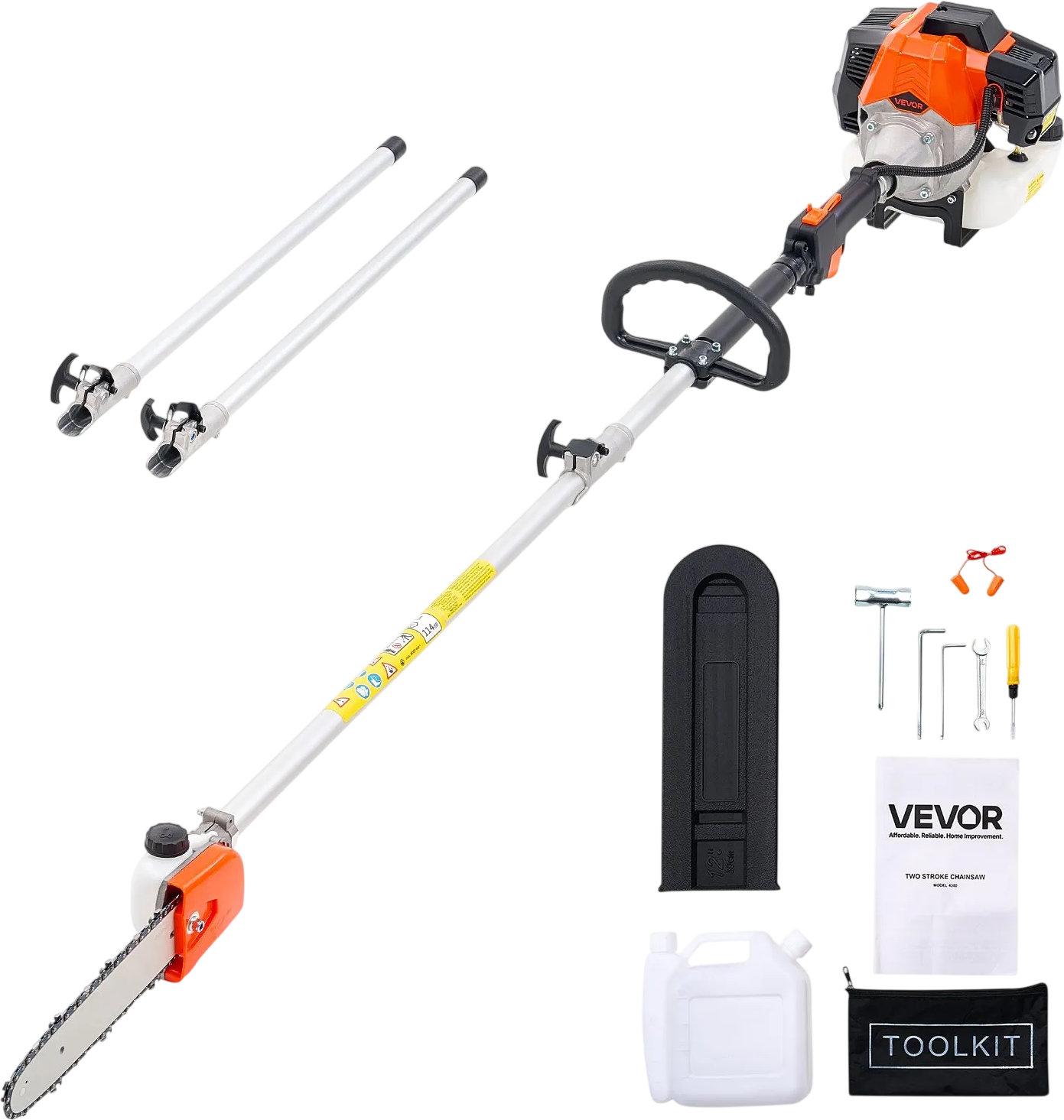 Vevor Pole Saw 43CC 2-Stroke Gas Powered with 10
