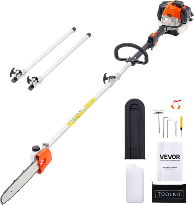 Vevor Pole Saw 25CC 2-Stroke Gas Powered 12 in. Cutting Bar 7-12 ft. Extendable New