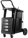 VEVOR Welding Cart, 2-Tier 4 Drawers Welder Cart with 265 LBS Weight Capacity, 360° Swivel Wheels, Tank Storage Safety Chains, Heavy Duty Rolling MIG Welder Cart for Mig Welder and Plasma Cutter
