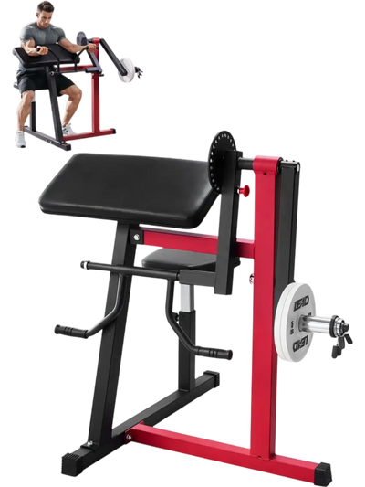 VEVOR Preacher Curl Machine, 2 in 1 Bicep Curl Machine and Triceps Extension Machine, Seated Arm Isolated Bicep Station, Strength Training Workout Weight Bench, Exercise Equipment for Home Gym