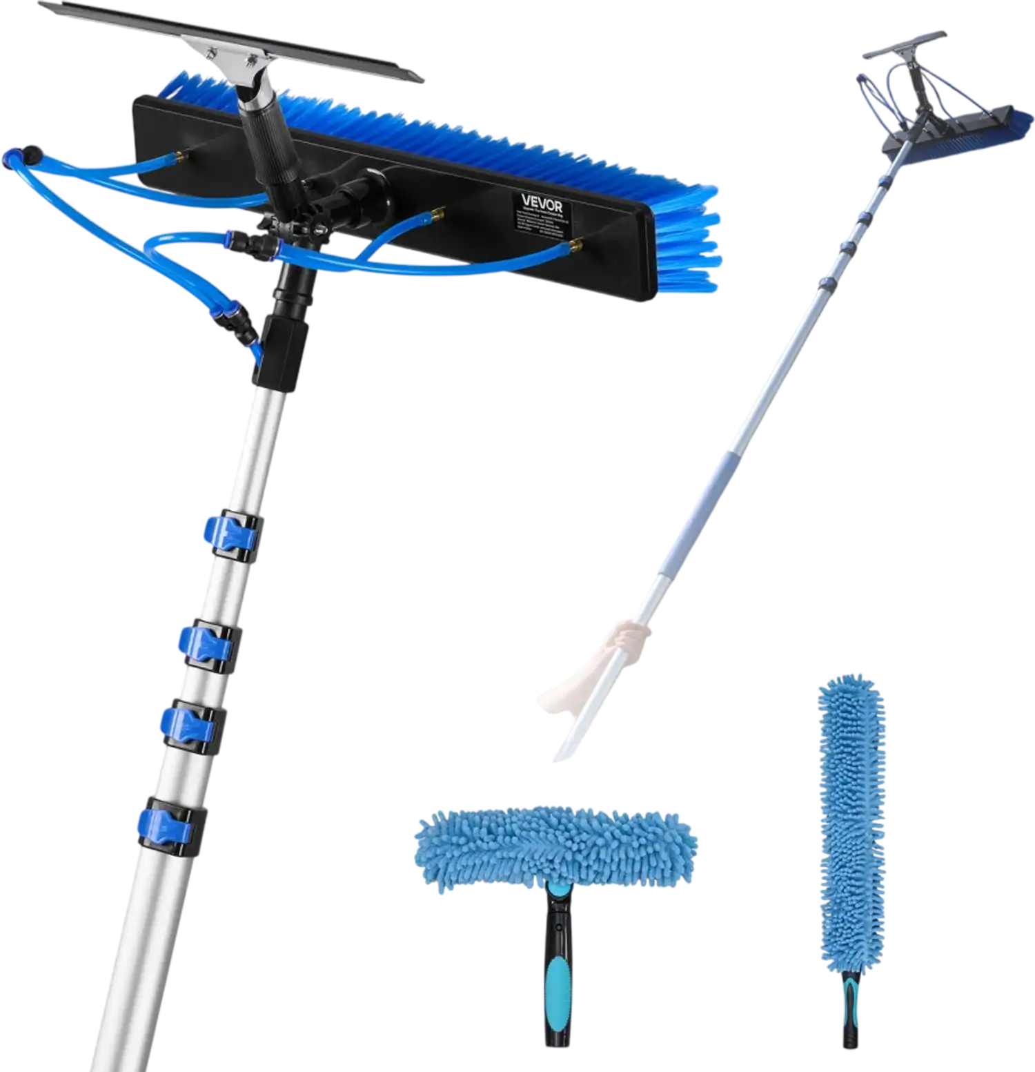 Vevor Solar Panel Cleaning Kit 26' Water Fed Pole with Brush, Squeegee & Soap Dispenser New