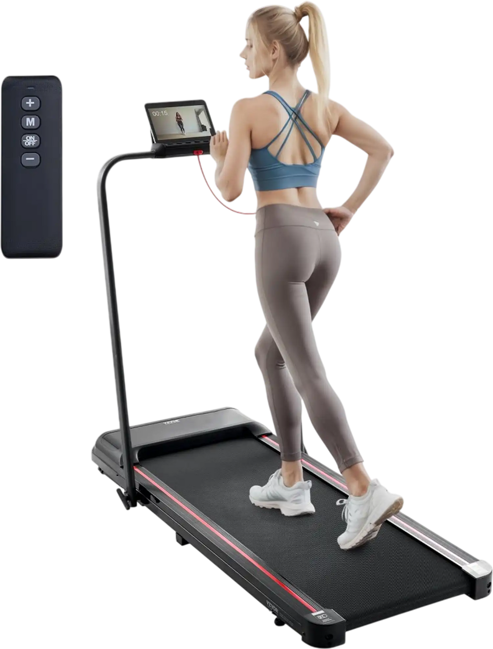 VEVOR Walking Pad, Under Desk Treadmill for Home Office, Working Walking Running Machine, 265 Lbs Capacity Folding Treadmill, 2.5HP 2 in 1 Portable Pad with Handle Bar, Remote Control and LED Display
