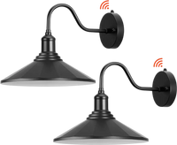 VEVOR Outdoor Barn Light, 11.5 in Diameter, 2-Pack Farmhouse Gooseneck Light Fixture, Dusk to Dawn Exterior Wall Sconce, with Anti-Rust, E26 Bulb Compatible for Porch, House, Entryway, Garage, Black