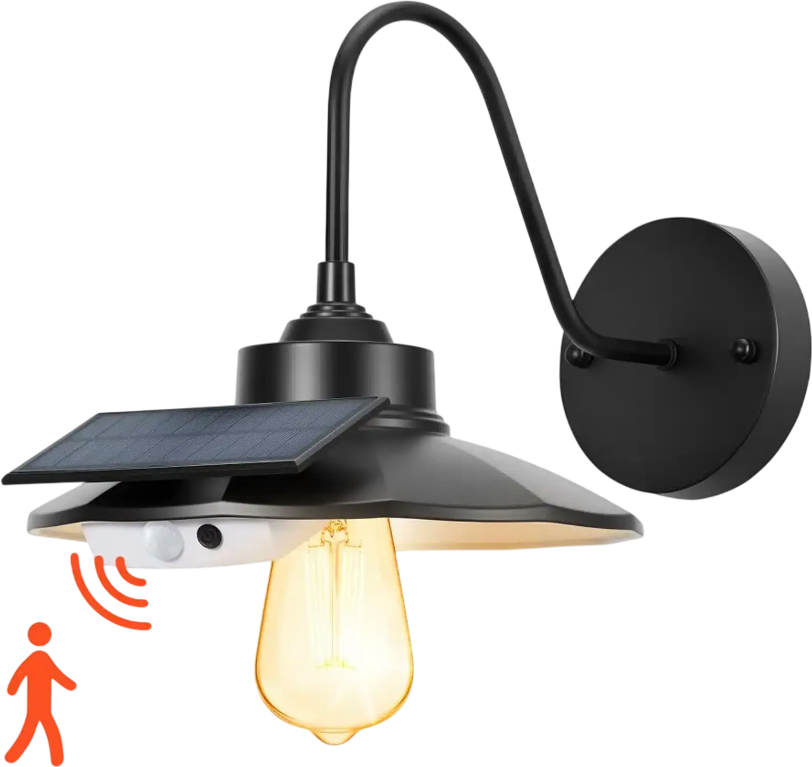 Vevor Barn Light Solar Outdoor Gooseneck Wall Sconce Black New
