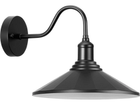 VEVOR Outdoor Barn Light, 11.5 in Diameter, 1-Pack Farmhouse Gooseneck Light Fixture, Exterior Wall Sconce, with Vintage Style, Anti-Rust, E26 Bulb Compatible for Porch, House, Entryway, Garage, Black