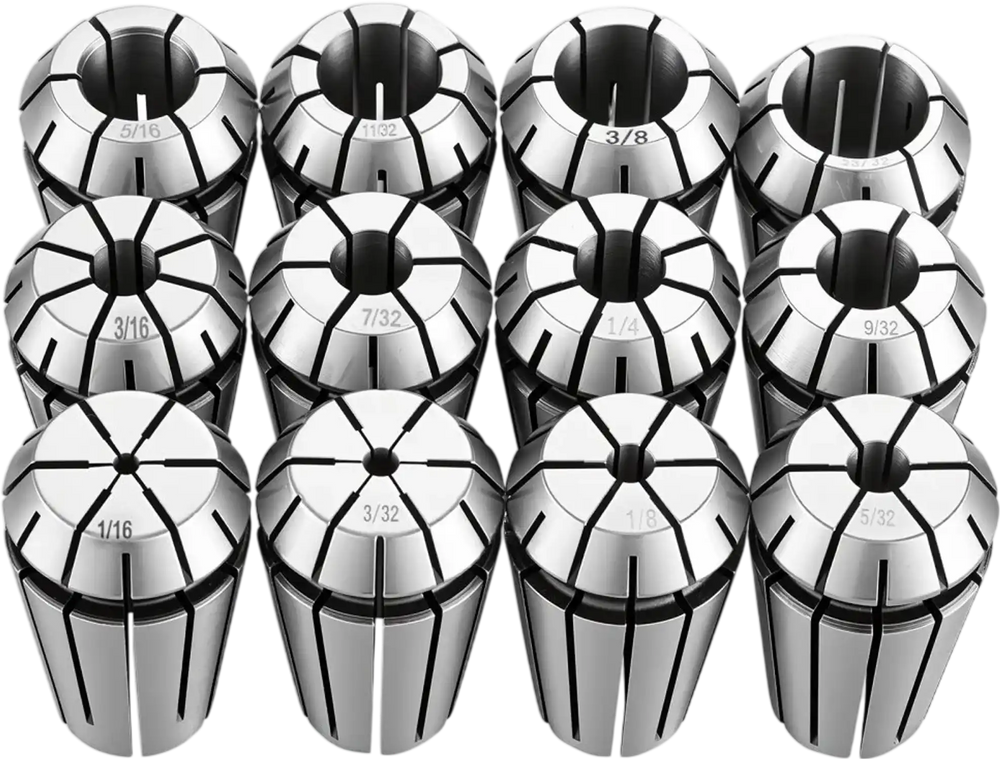 VEVOR ER16 Collet Set 1/16"-13/32" 12 Piece ER16 Spring Collet Chuck Set, for CNC Milling Machines & Drill Presses, 0.0008" TIR High Concentricity, Lathe Chuck Tool with Storage Case, Alloy Steel