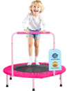 VEVOR 36" Kids Trampoline, 3FT Indoor Outdoor Trampoline, Foldable Mini Trampoline with Handle, Rebounder Trampoline for Toddlers, Birthday Gift for 3+ Years Children, Boys Girls for Fun, Pink
