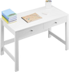 VEVOR Small Desk with Drawers, Kids Desk for Bedroom, Modern Simple Study Table for Drawing, Reading, Writing, Rectangle MDF Furniture Study Storage Table for Home, Office, White