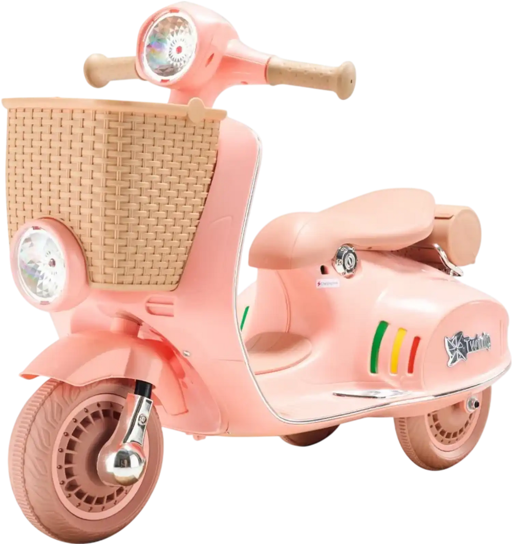 VEVOR Kids Ride On Motorcycle, 12V Battery Powered Electric Motorcycle Trike with Speed Up to 2mph, Headlight, LED Light, Music, Bluetooth, Basket, 3 Wheel Ride on Toys for Boys Girls Aged 3-4