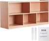 VEVOR Cubby Mobile Tray Storage Cabinet, 5-Compartment Cubby Storage Shelf, Cubby Storage Cabinet 2-shelf, Classroom Cubbies, Classroom Furniture for Home, Daycare and Preschool, Natural