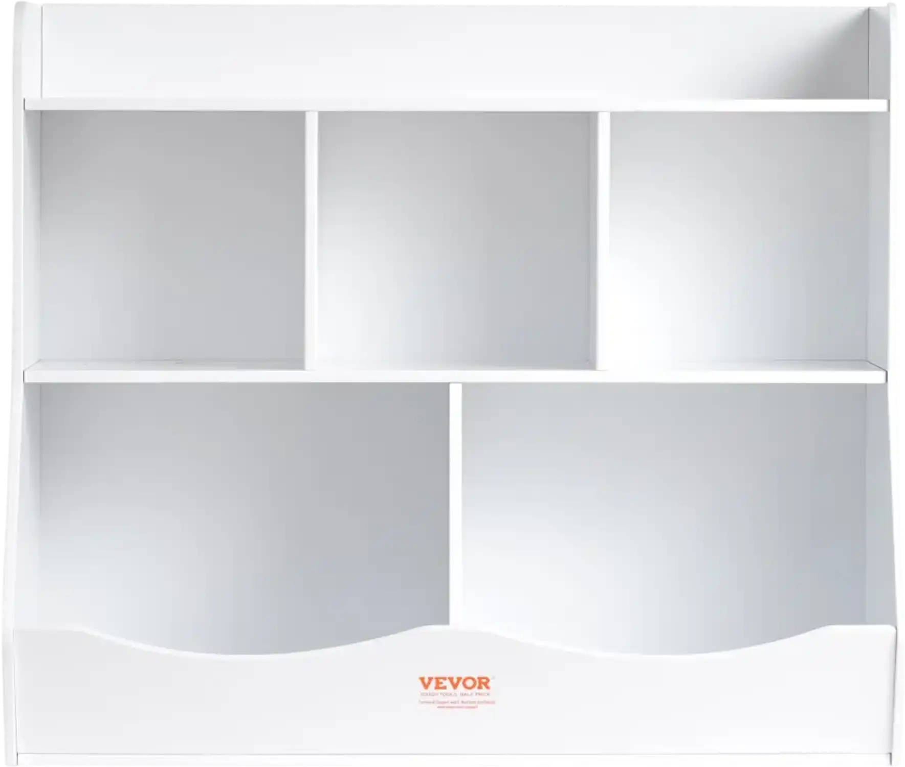 Vevor Toy Storage Organizer 5-Cubby Wood Bookshelf Cabinet White New