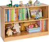 VEVOR Montessori Bookshelf, 35.4 in Width Toy Storage Organizer,  2-Tier Kids Display Storage Cabinet, Daycare Furniture, Kids Bookshelf for Bedroom, Nursery, Living Room, Entryway, Preschool, Brown