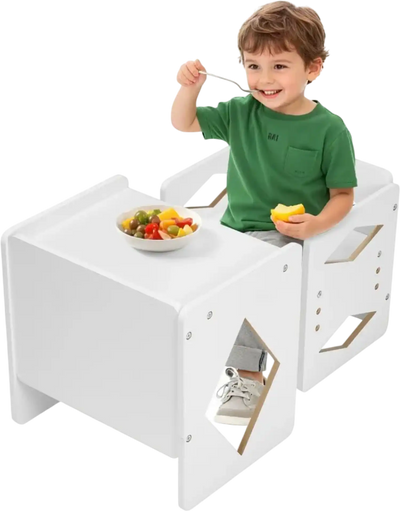 Vevor Table and Chair Set Montessori Weaning Activity Set White New