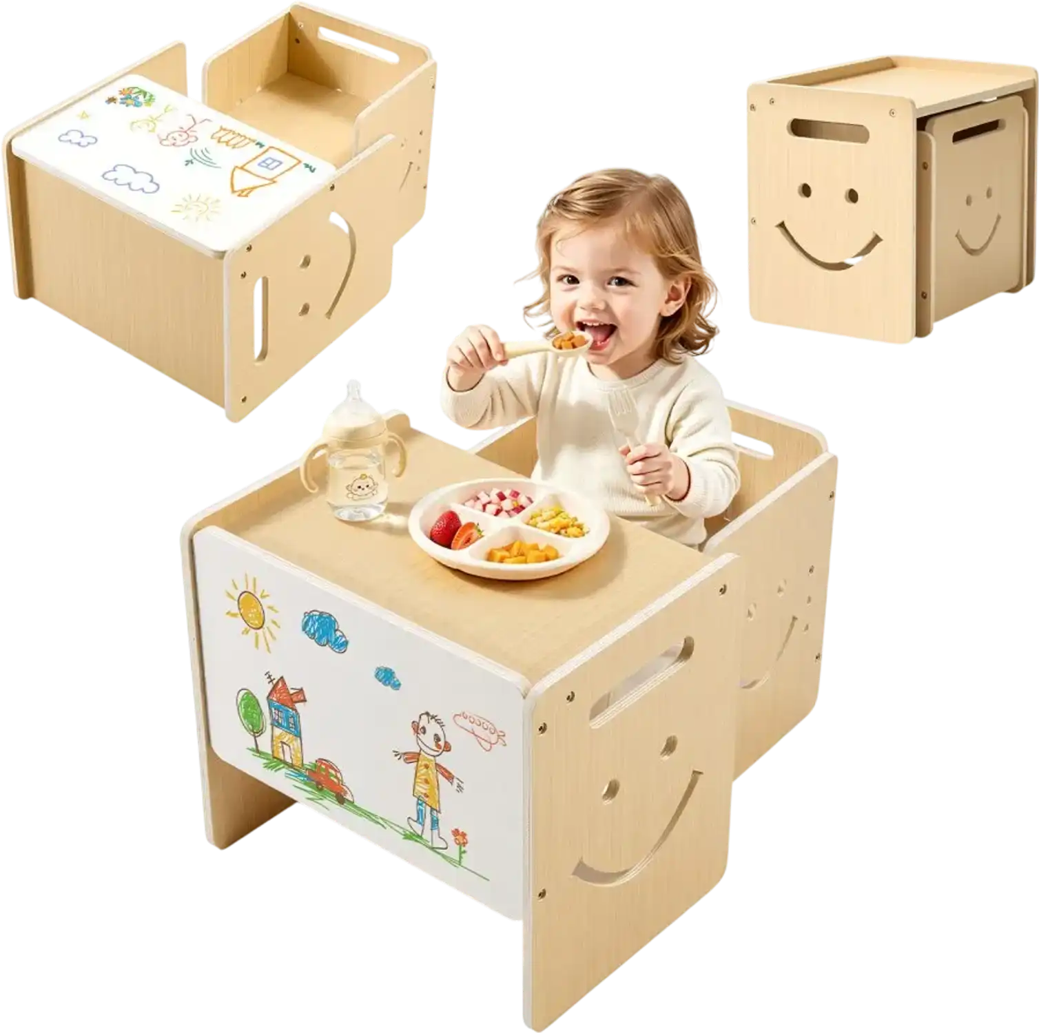 Vevor Kids Table and Chair Set Montessori Weaning with Whiteboard New